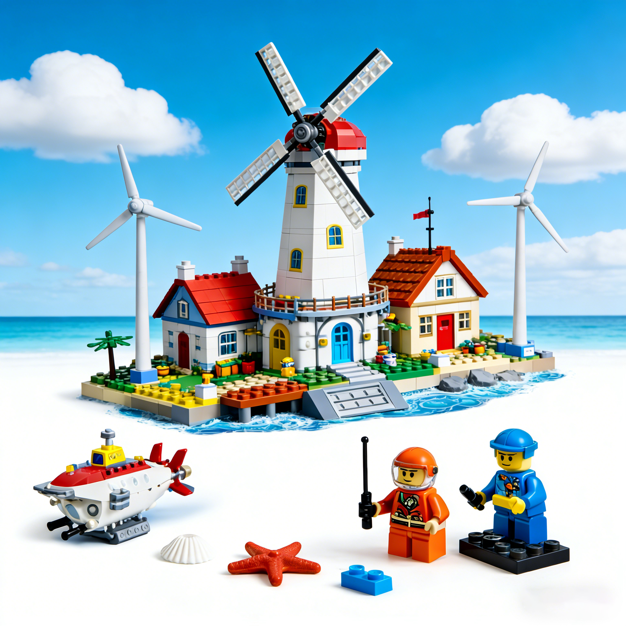 Coastal Lighthouse Island Building Set